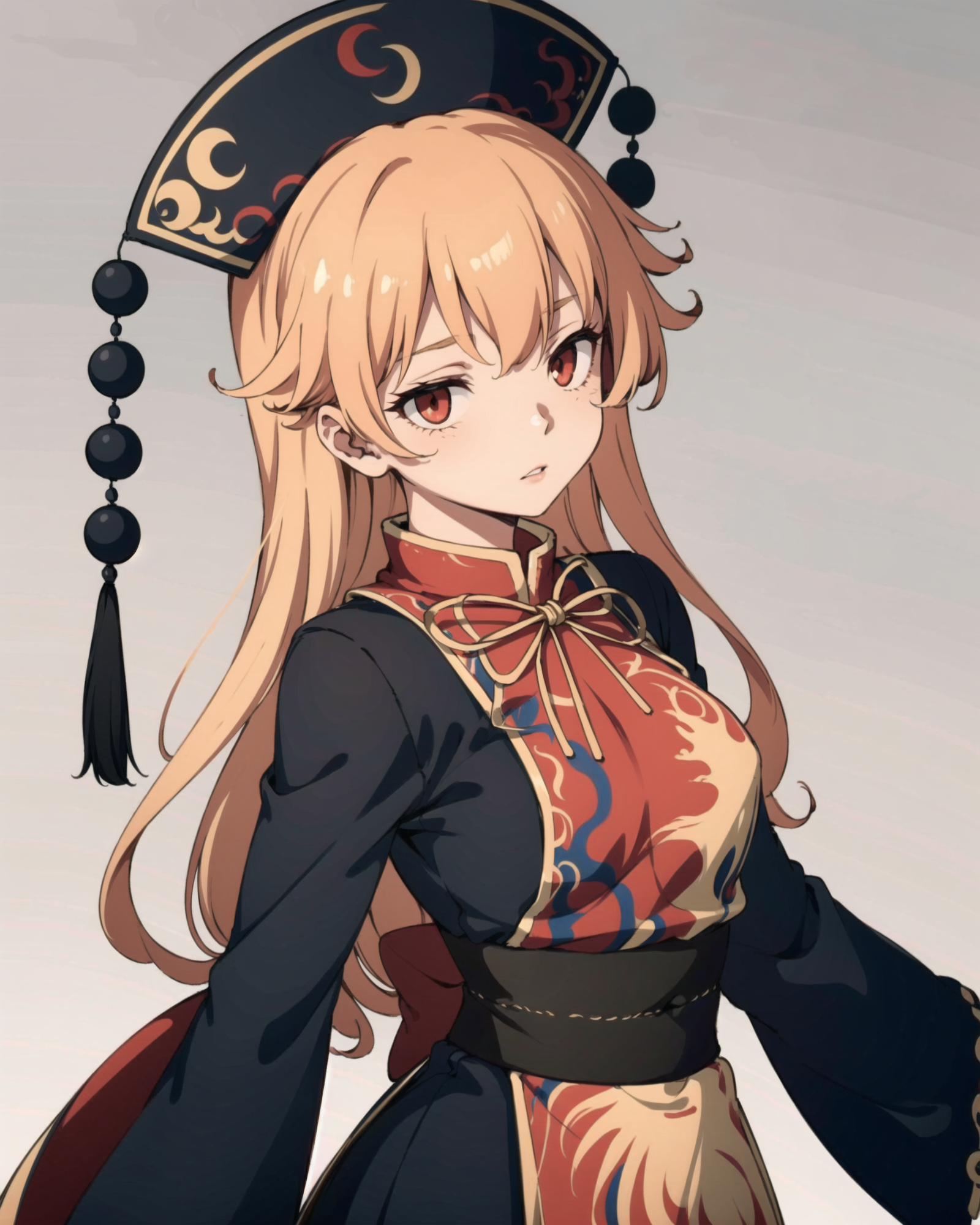 00329-1586462004-masterpiece, best quality, _lora_junko_1_, 1girl,hat,pom pom _(clothes_),long hair,orange hair,red eyes, yellow ribbon,long slee.png